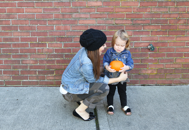 fall mom and baby