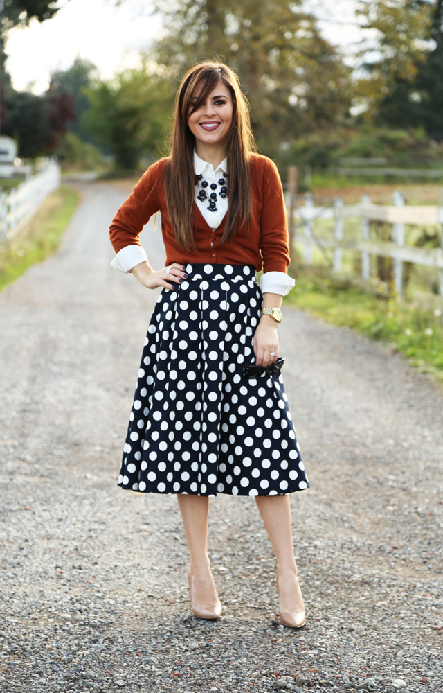 polka dot skirt