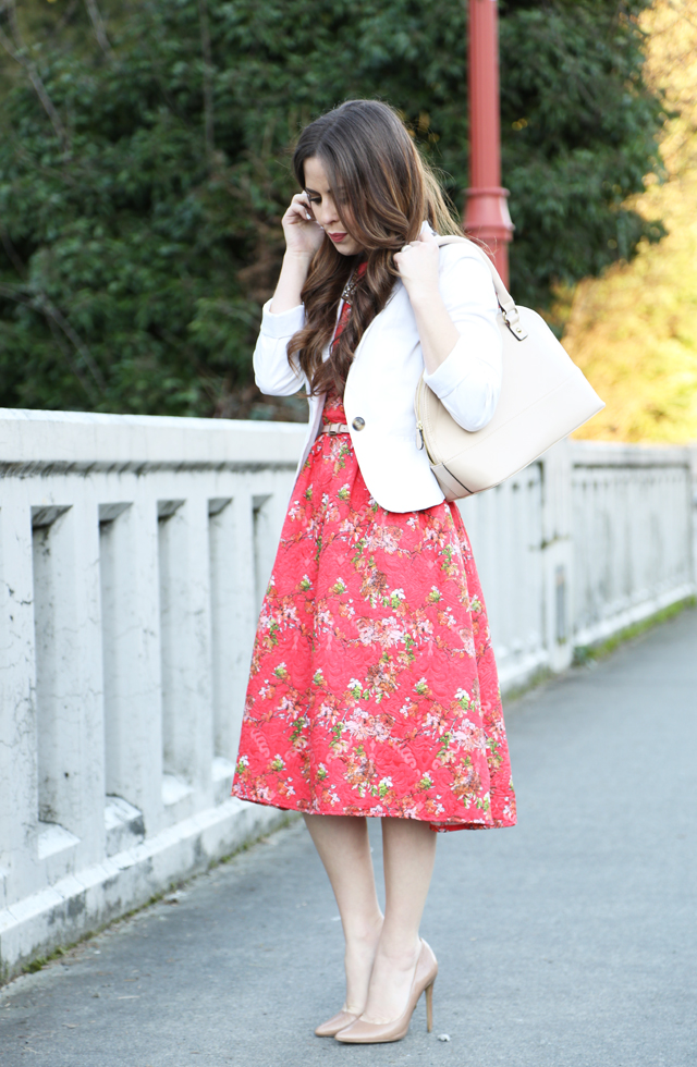 floral fit and flare dress