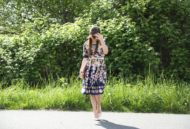 floral fit and flare dress