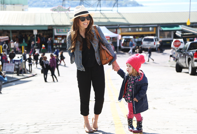 mom and toddler at the market