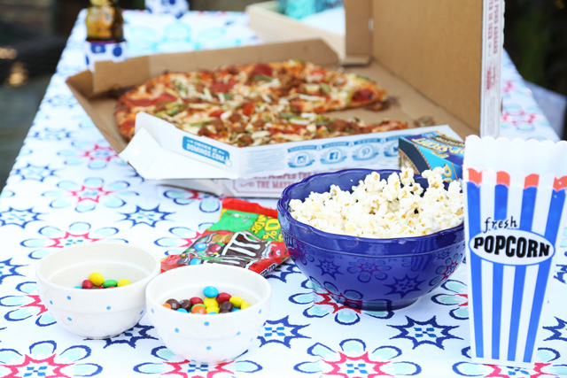 outdoor movie night table