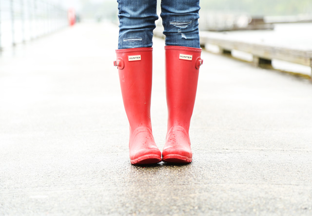 red hunter rainboots