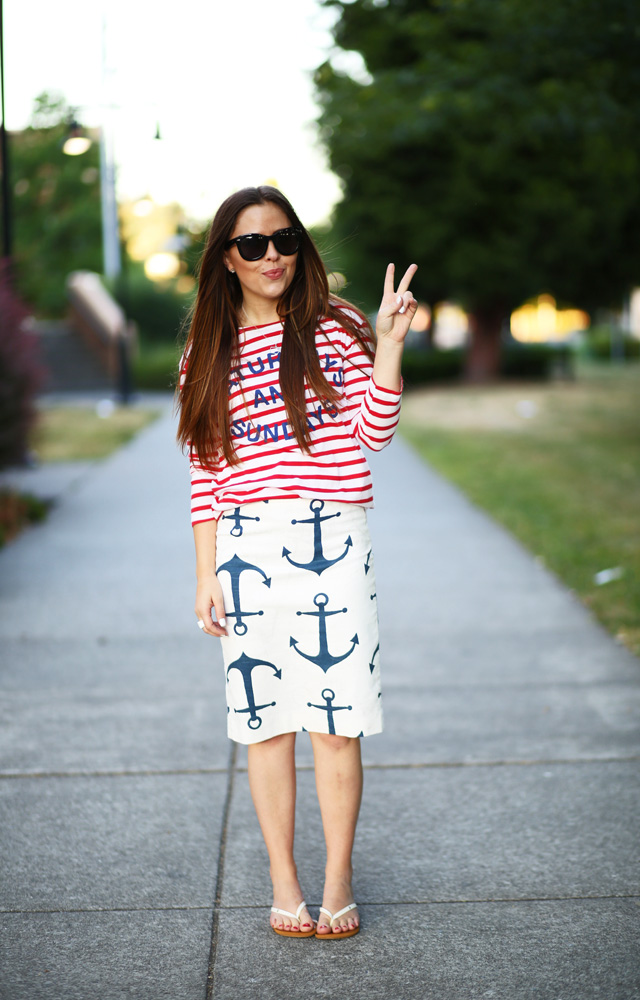 red stripes navy anchors