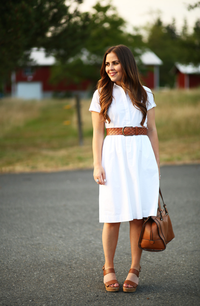 white shirtdress