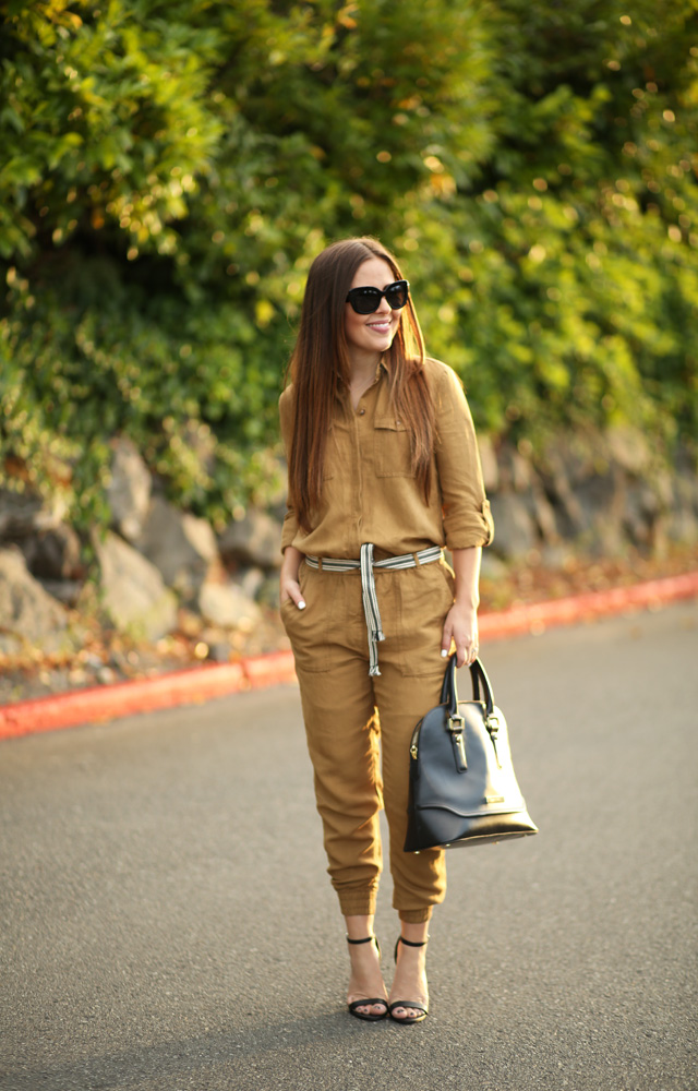 loft belted military jumpsuit