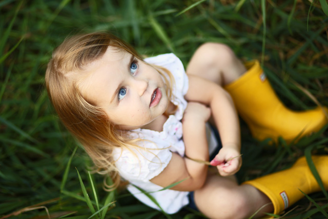 yellow boots, blue eyes