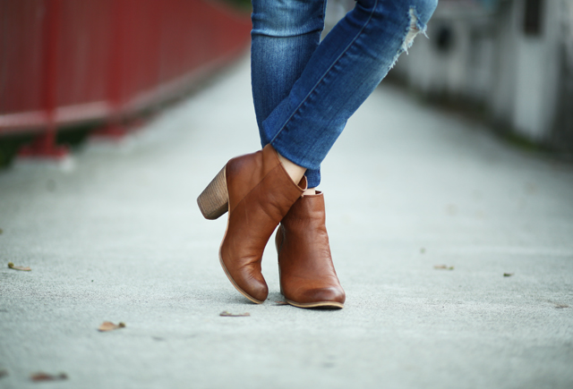 cognac booties