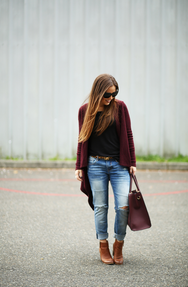 fall uniform marsala and black