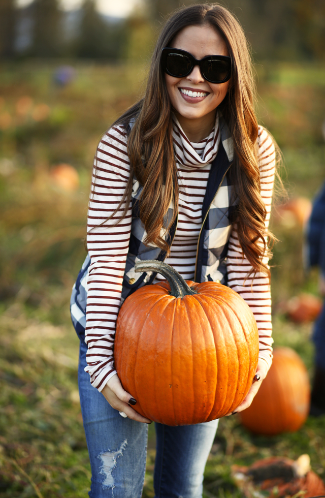 j crew excursion vest and pumpkin