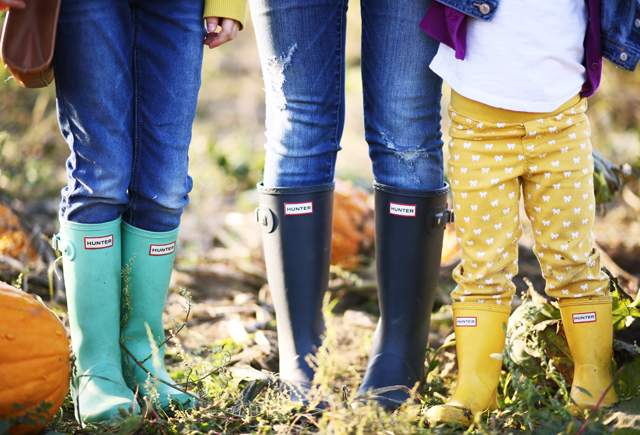 mom kids and toddler hunter boots