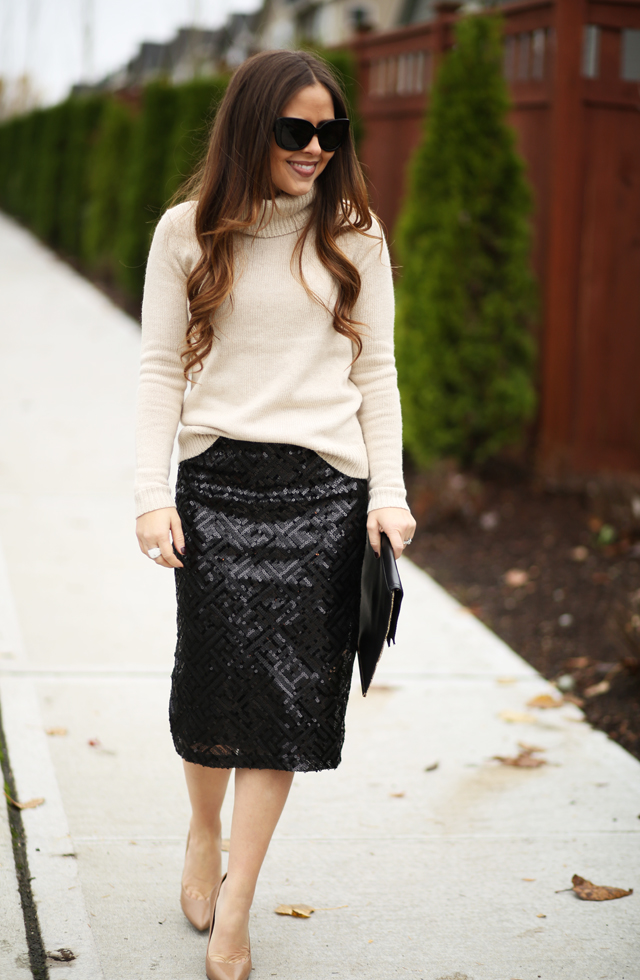 black sequin sixth and alder skirt jcrew turtleneck