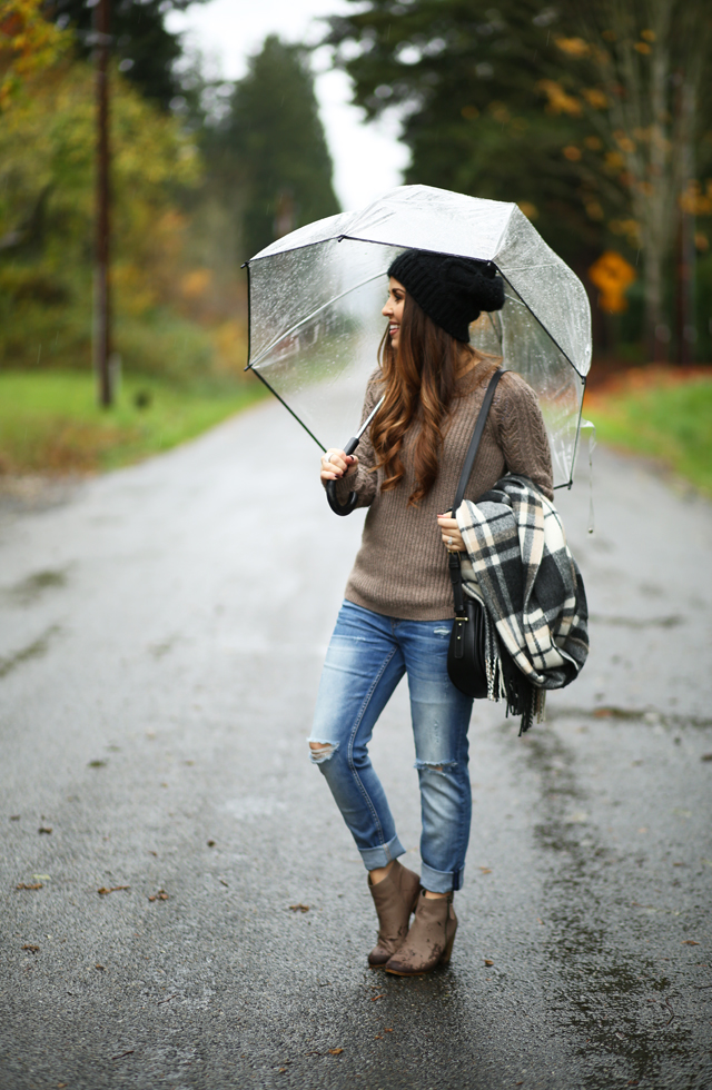 fall outfit booties sweater distressed jeans