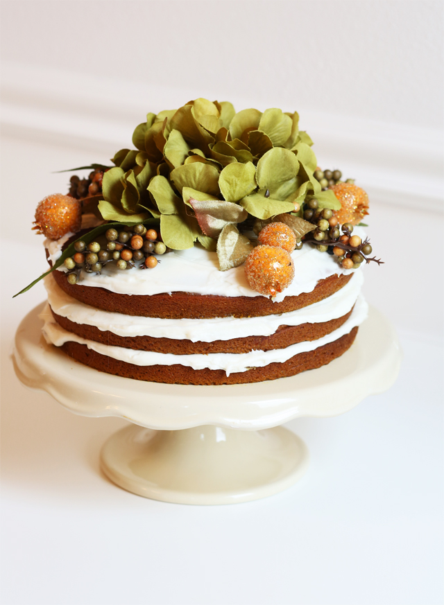 layered naked pumpkin cake_