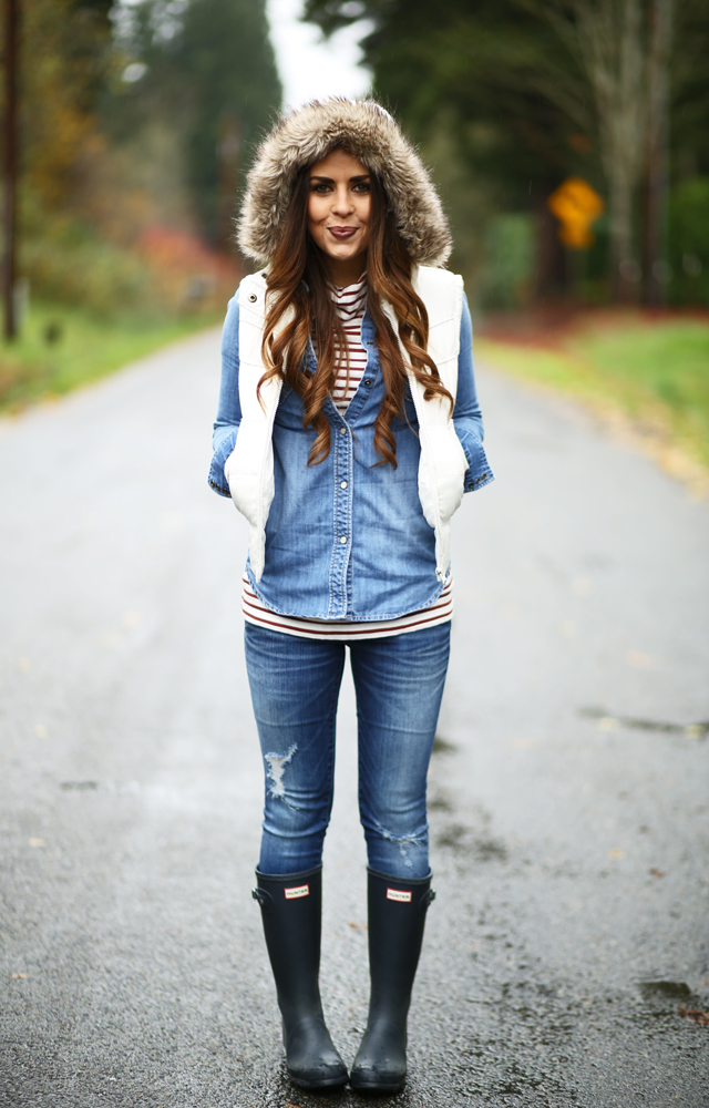 perfectly layered puffer vest for fall