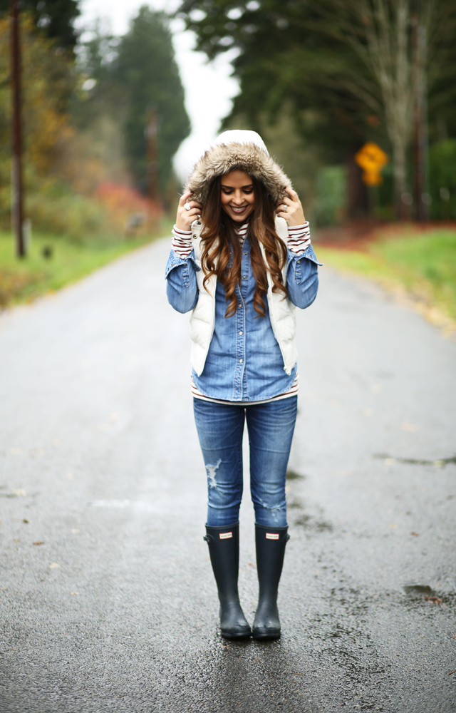 rainy day layered look