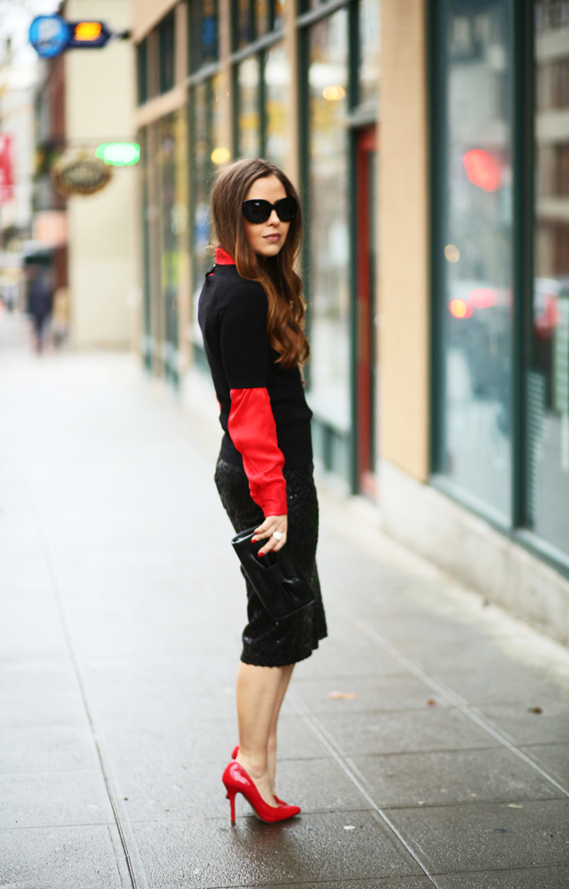 red and black NYE outfit