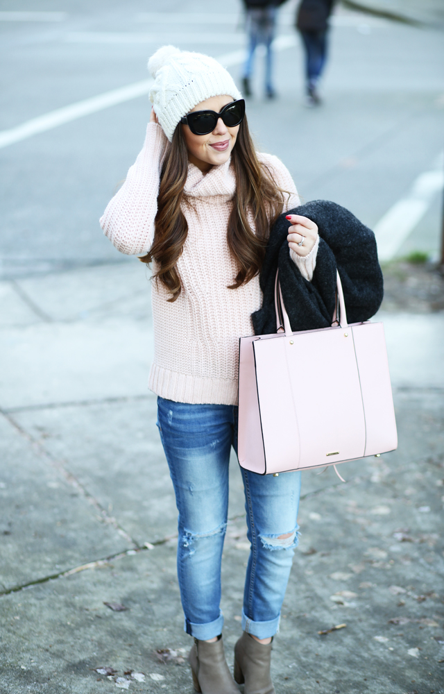 blush pink in the winter