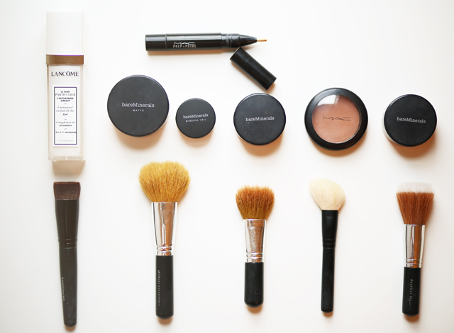 face products and brushes