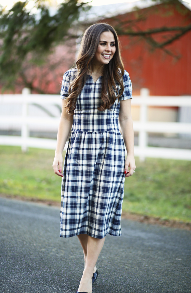 perfect navy plaid dress