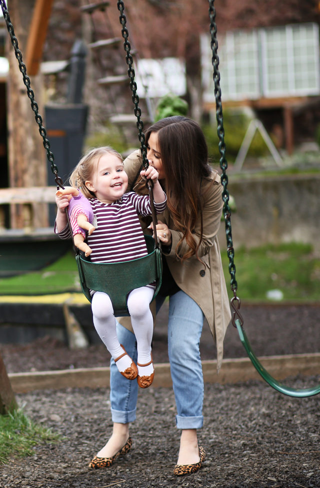 swinging at the park