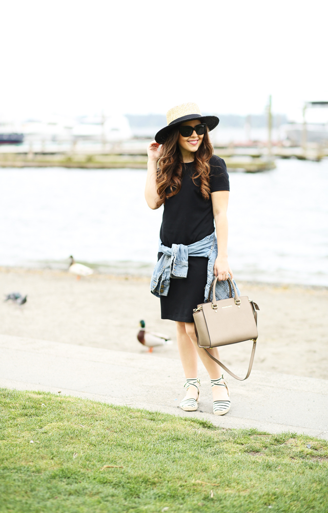 black t-shirt dress