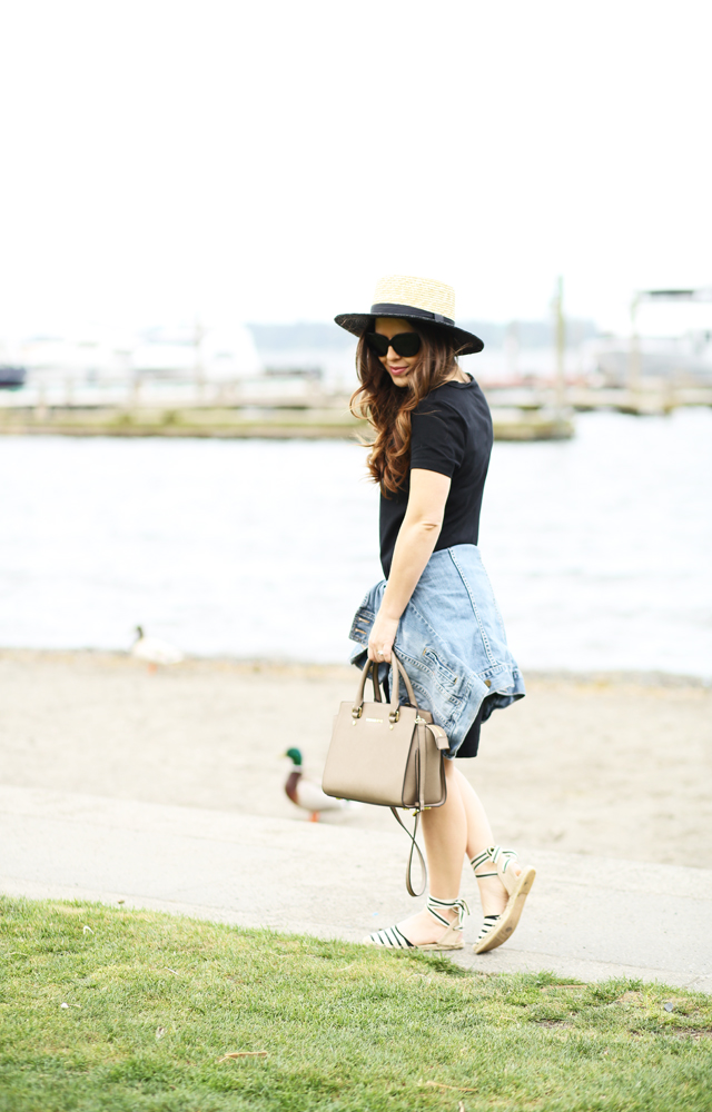 how to style a black t-shirt dress