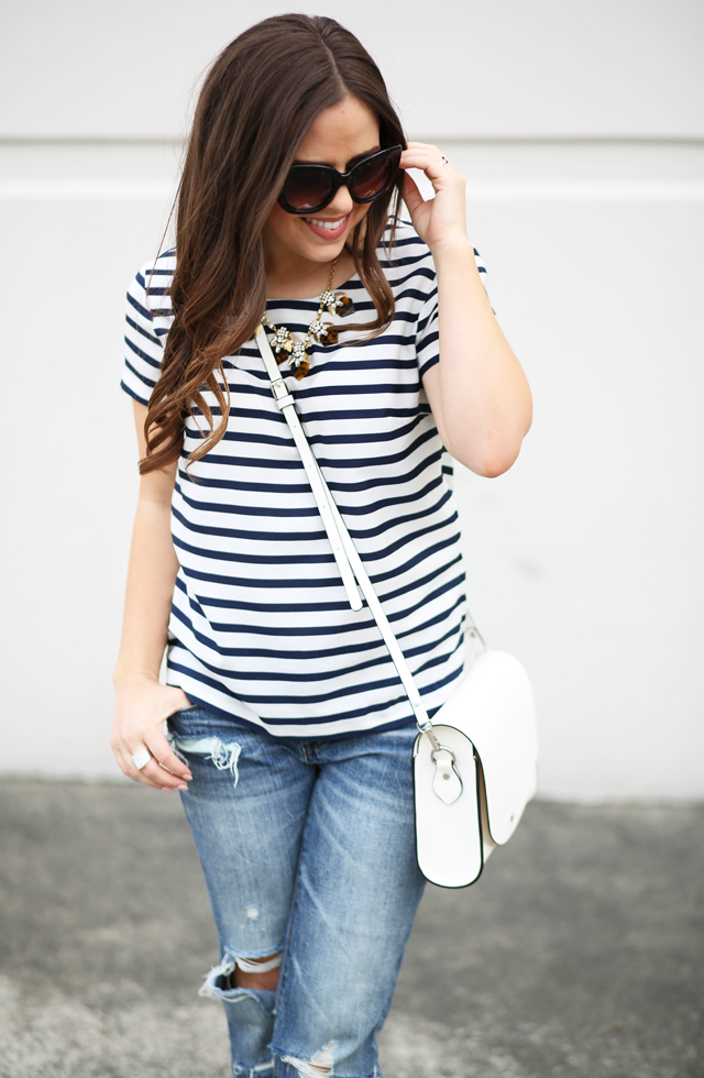 short sleeved stripe shirt