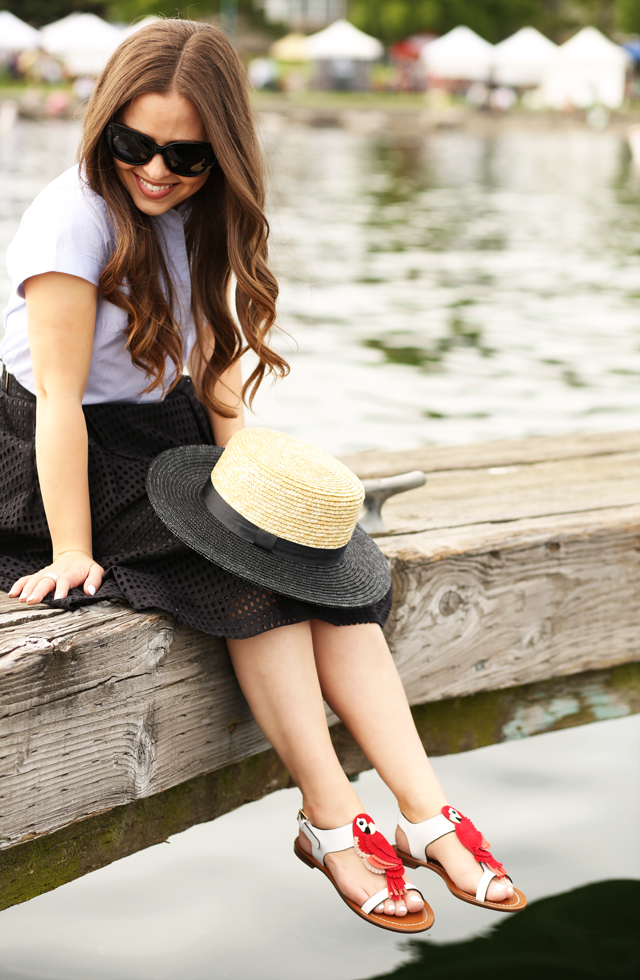 kate spade summer sandals on the dock