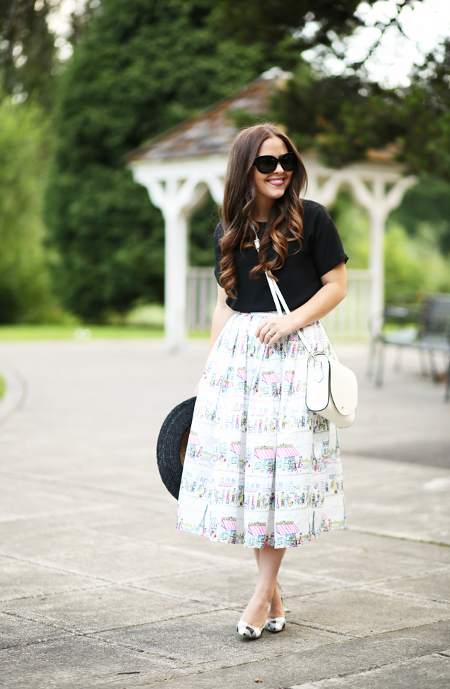 paris aline skirt with kate spade heels