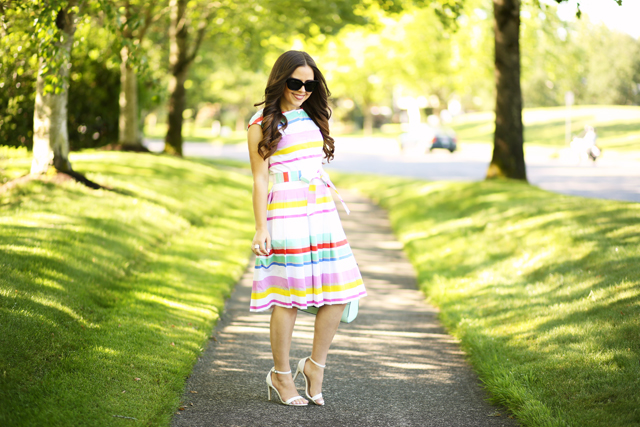 striped kate spade dress colorful