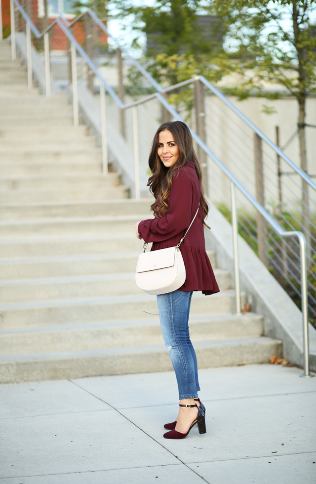 bordeaux top and payless shoes