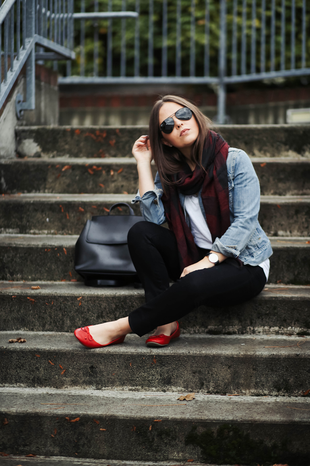 black-pants-denim-jacket-scarf