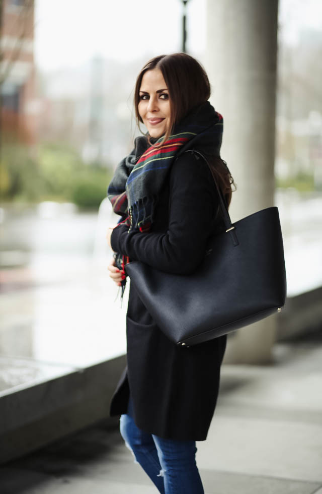 long-black-cardigan-plaid-scarf-7