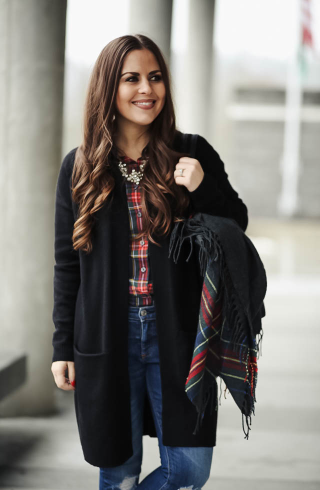 plaid-top-long-black-cardigan-3